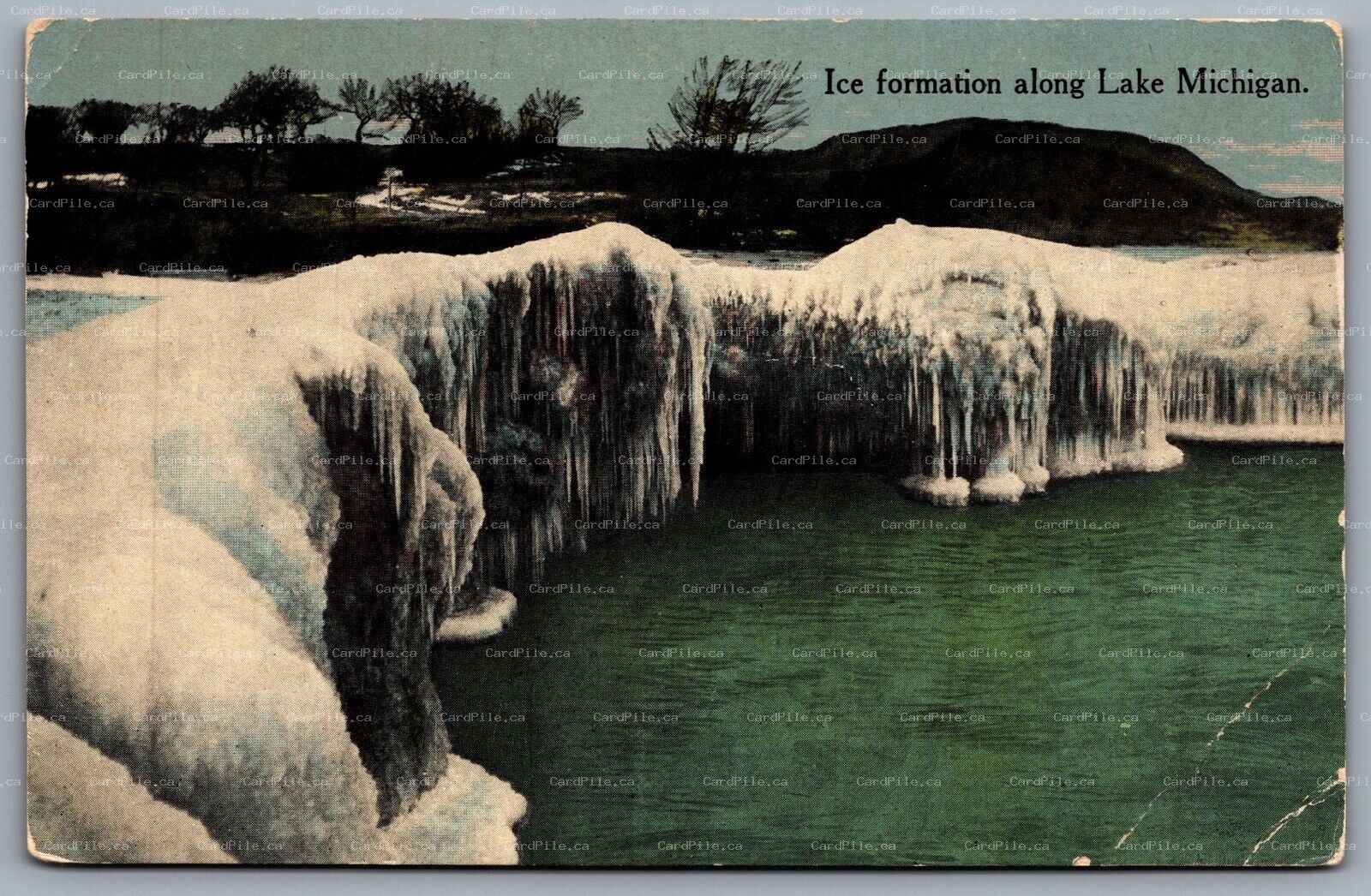Postcard Michigan c1910s Ice Formation Along Lake Michigan