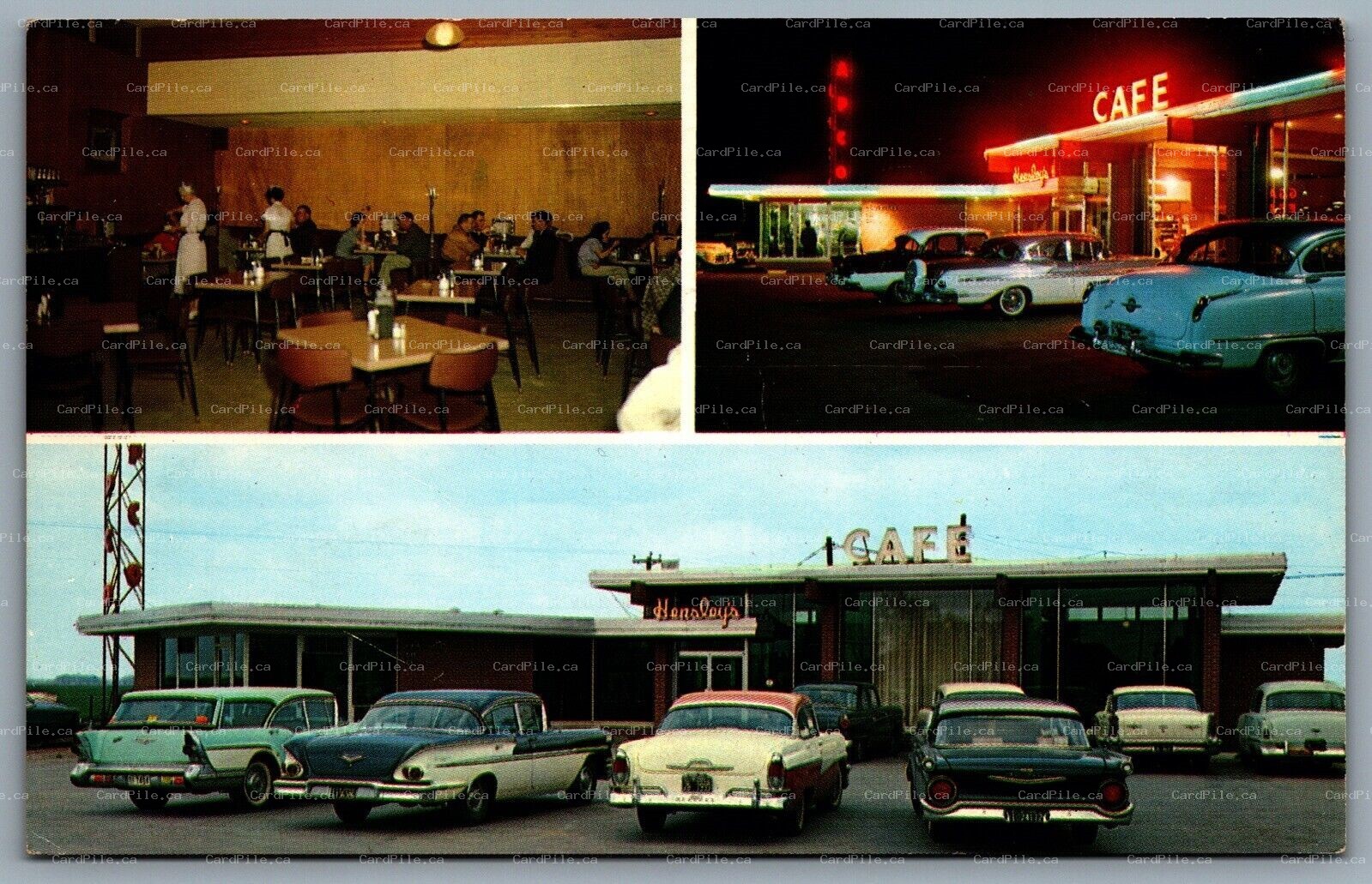 Postcard El Reno OK c1965 Hensley’s Consumers Cafe & Oil Company Route 66 & 270