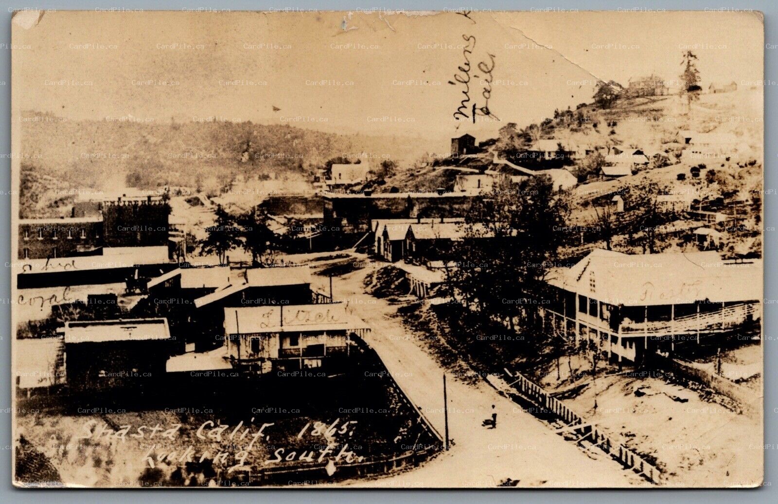 Postcard RPPC c1920s Shasta California Looking South Mining Town Early Repro?