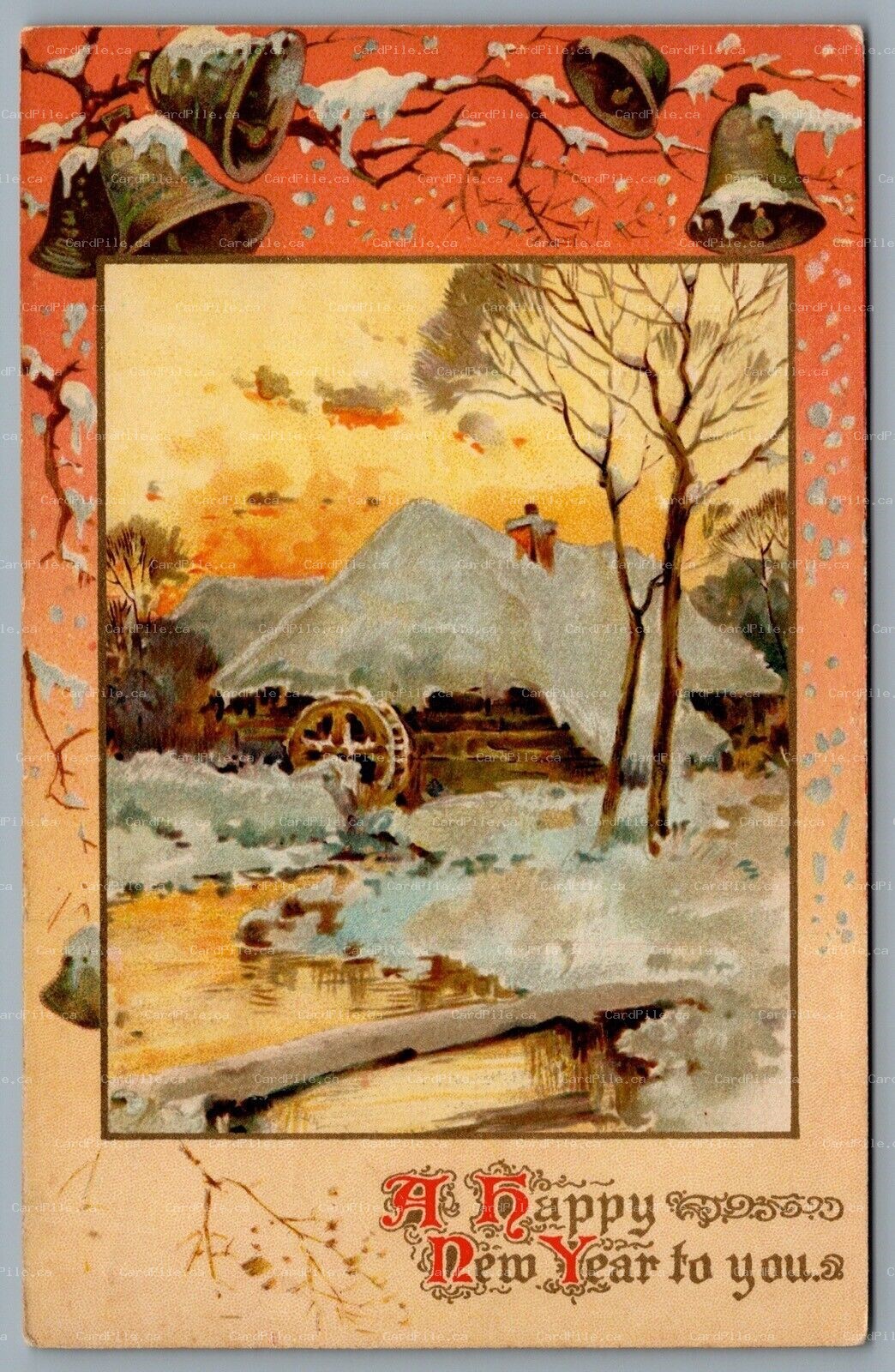 Postcard New Years c1912 Arist Signed AS Ernest Nister A Happy New Year To You