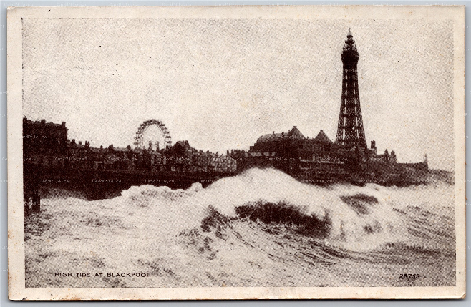Postcard Blackpool United Kingdom c1910s High Tide Tower 