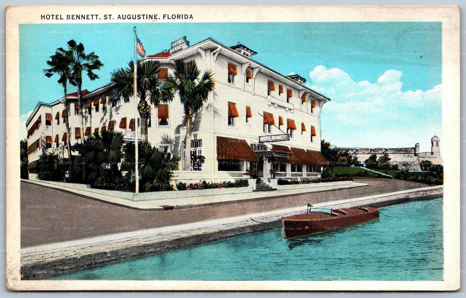 Postcard St. Augustine Florida c1920s Hotel Bennett By The Sea St. Johns County