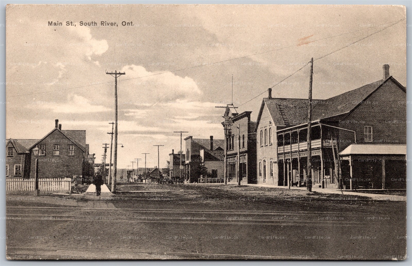 Postcard South River Ontario c1910s Main Street Parry Sound District by Rumsey