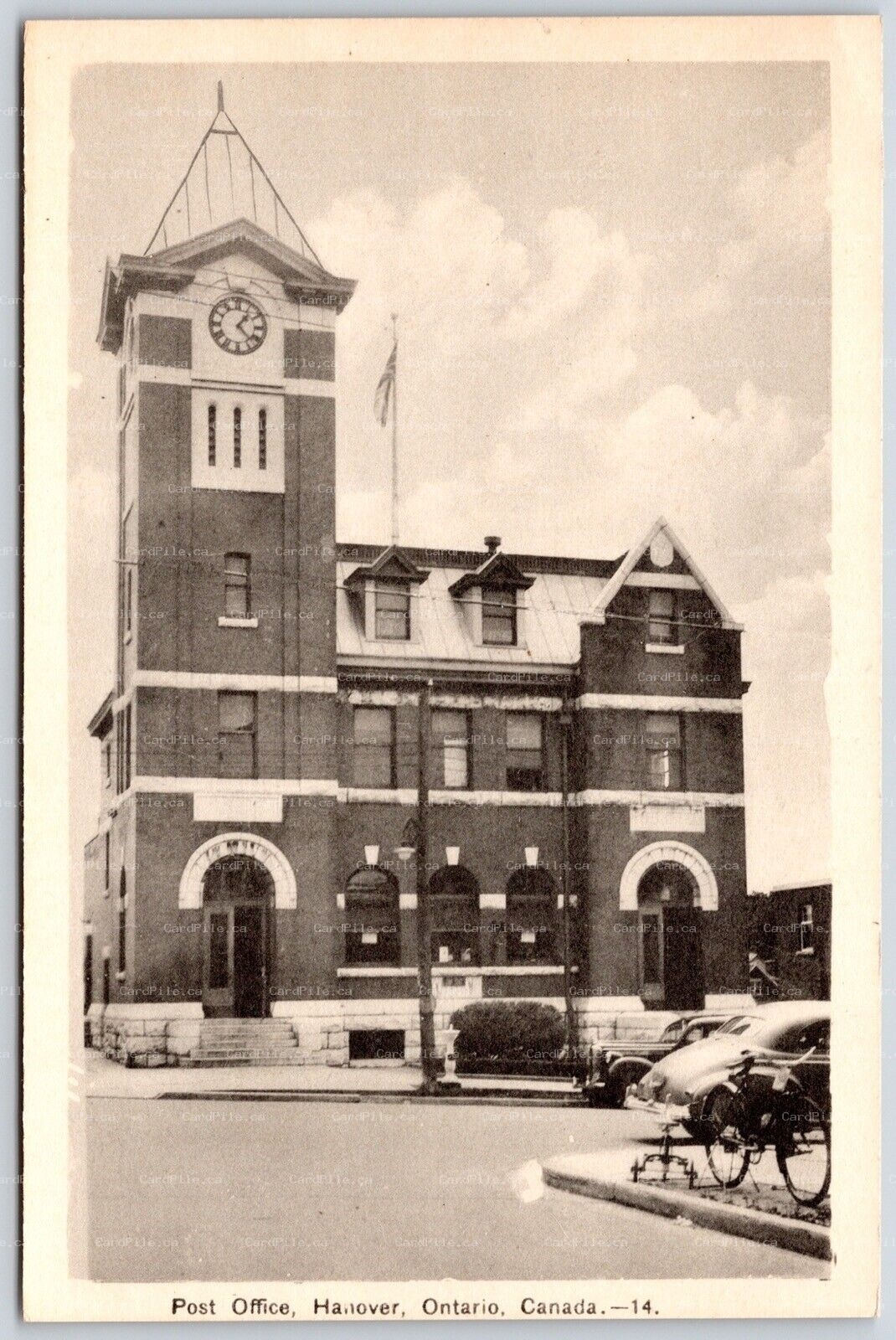 Postcard Hanover Ontario c1940s Post Office Grey County by PECO
