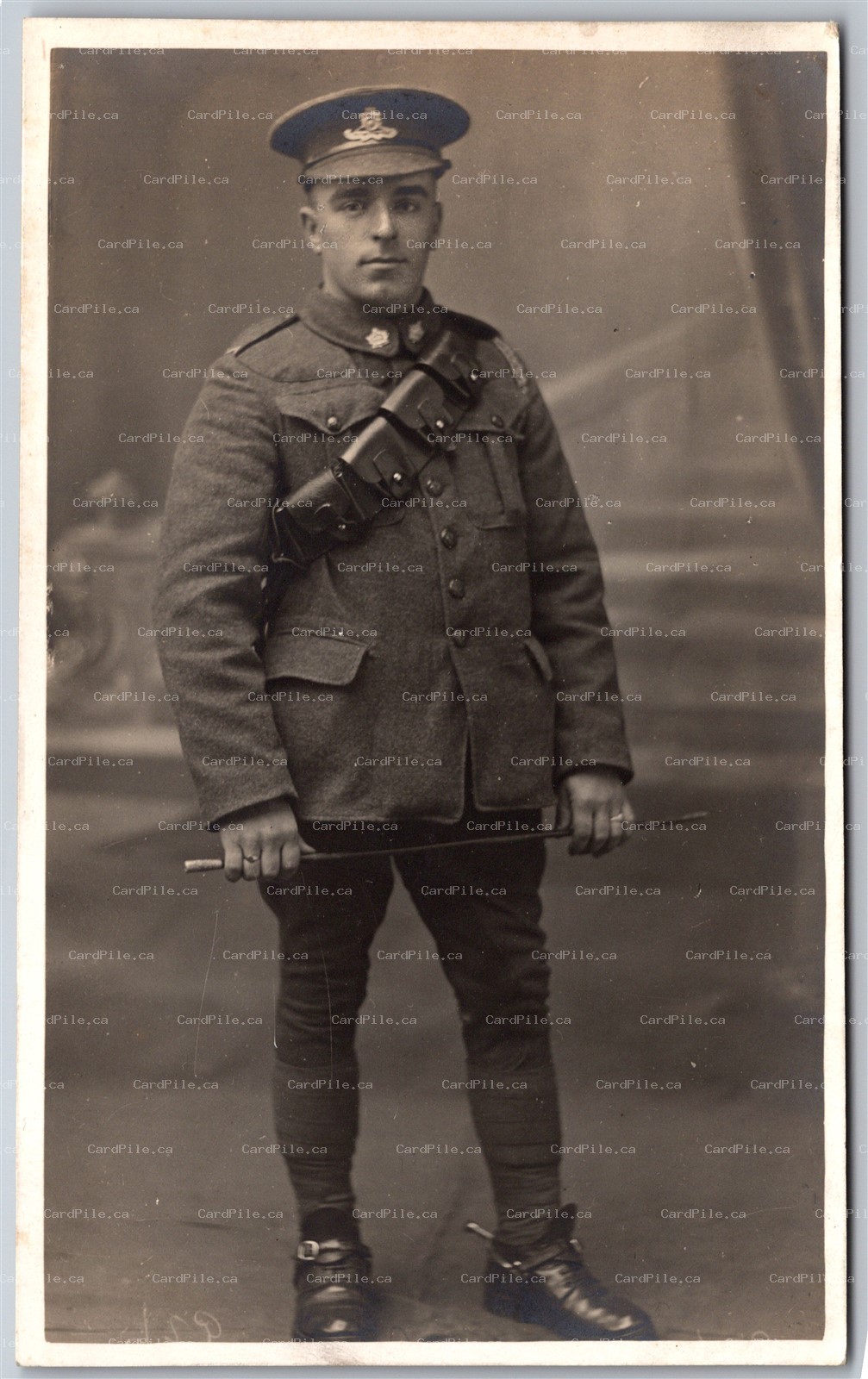 Postcard RPPC 1920s Studio Photo of Royal Regiment of Canadian Artillery Soldier