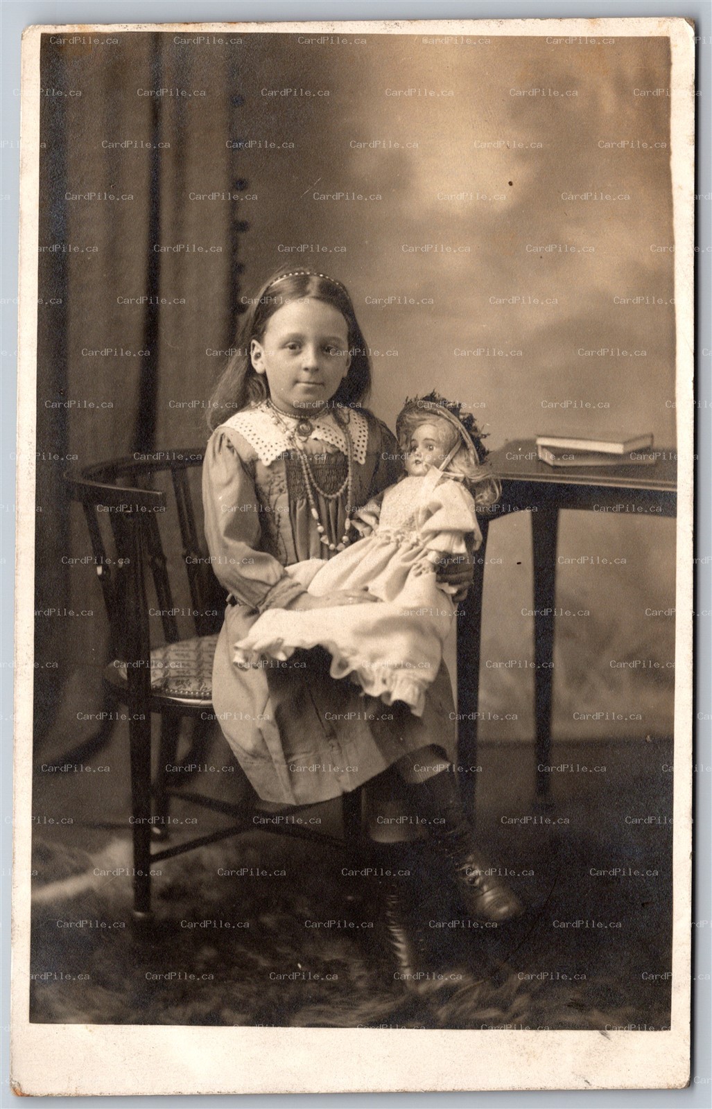 RPPC c1910s England Studio Photo Young Girl with Doll Willis Ryley of Nottingham