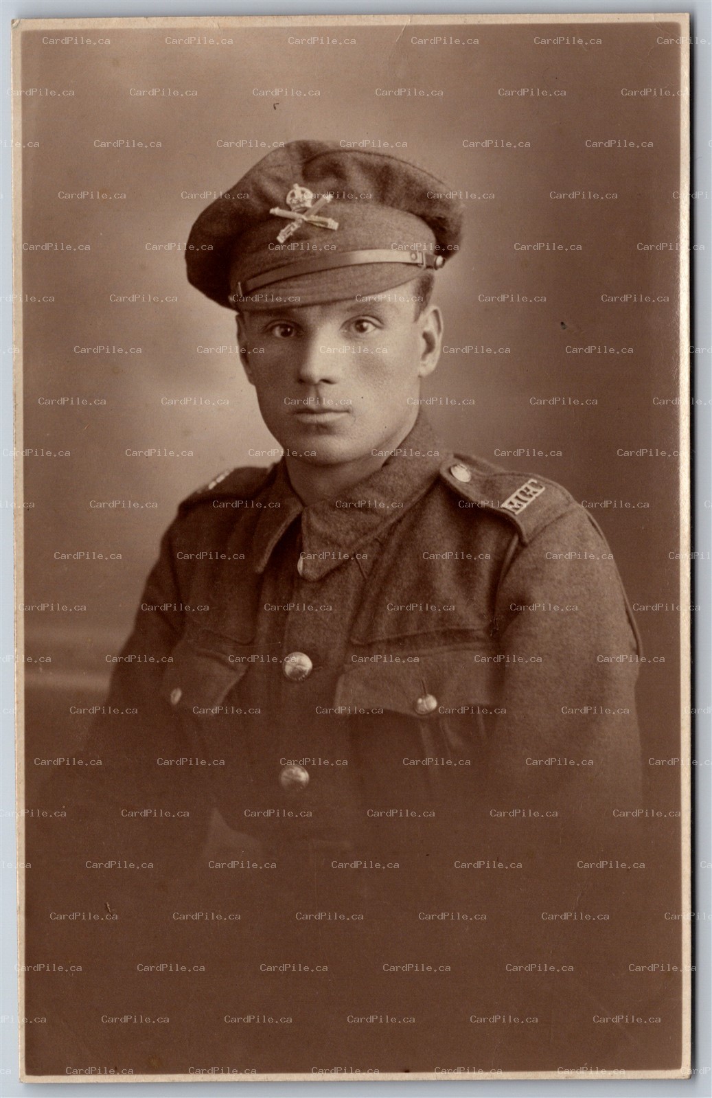 RPPC c1910s Studio Photo of Soldier Machine Gun Corps British Army by Van Ralty