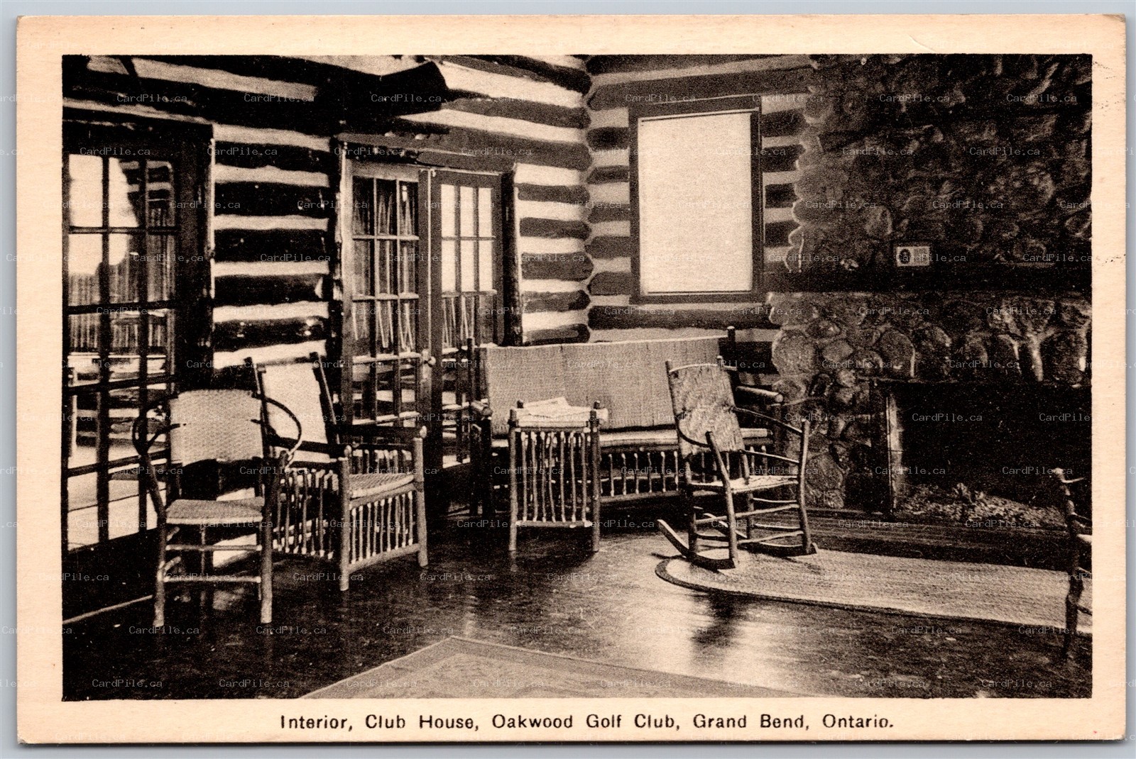 Postcard Grand Bend ONT Oakwood Golf Club House Interior View Lambton County