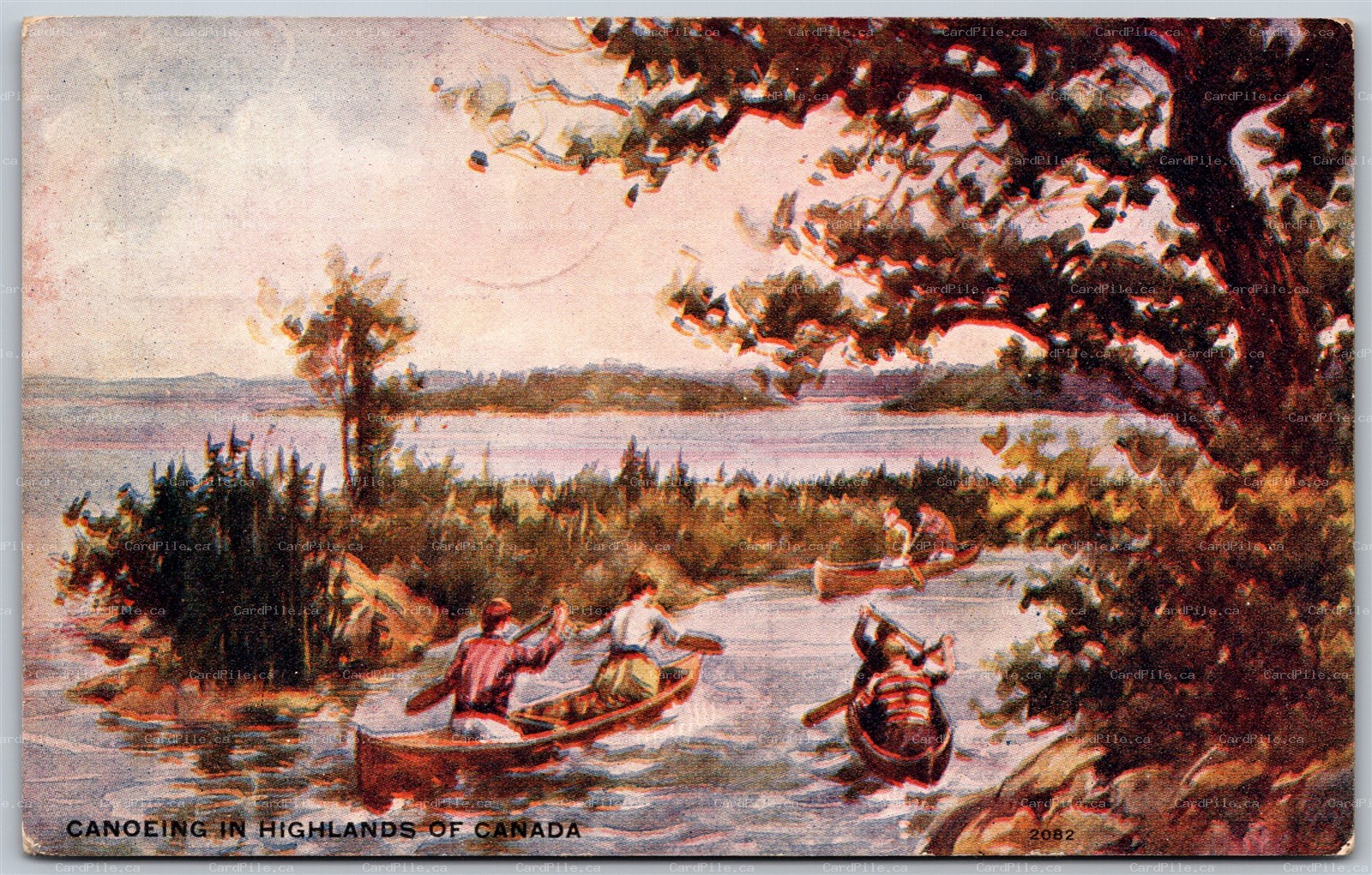 Postcard c1906 Canoeing In Highlands of Canada Postmarked Gorrie Ontario Warwick