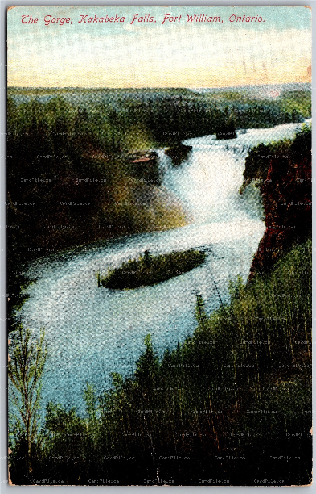 Postcard Fort William Ontario c1908 The Gorge at Kakabeka Falls Thunder Bay Area