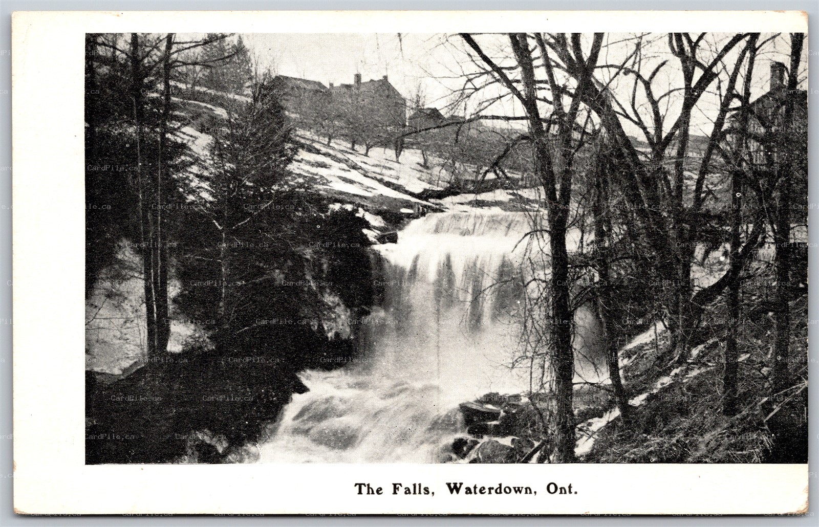 Postcard Waterdown Ontario c1910s The Falls Wentworth County by F. W. Crooker