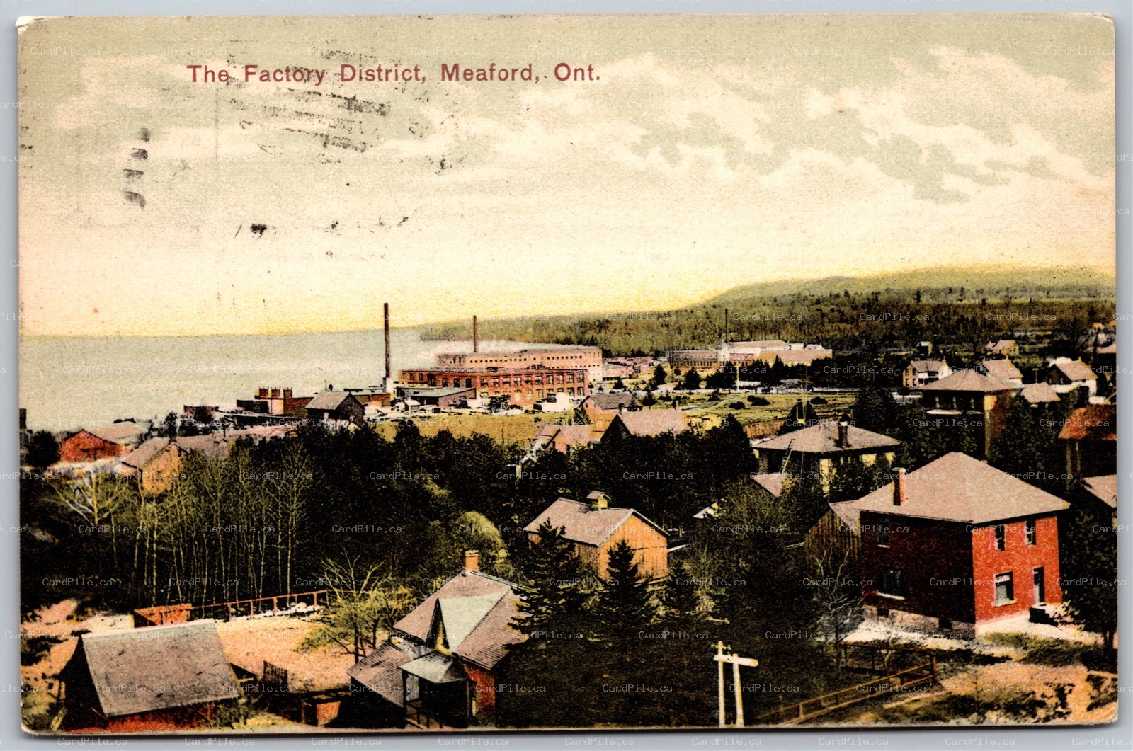 Postcard Meaford Ontario c1908 The Factory District Grey County
