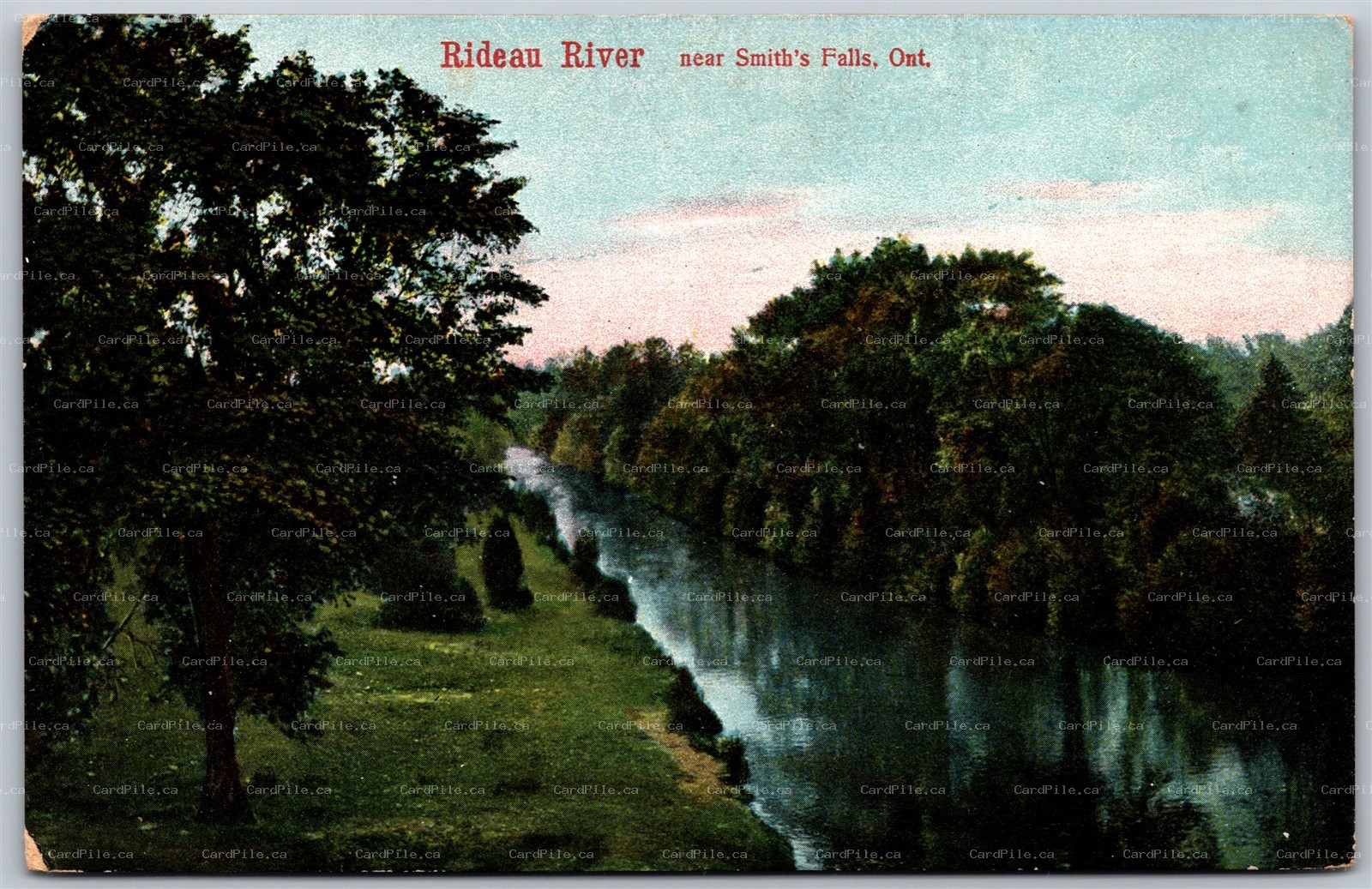 Postcard Smith Falls Ontario c1908 Rideau River Scenic View Lanark County