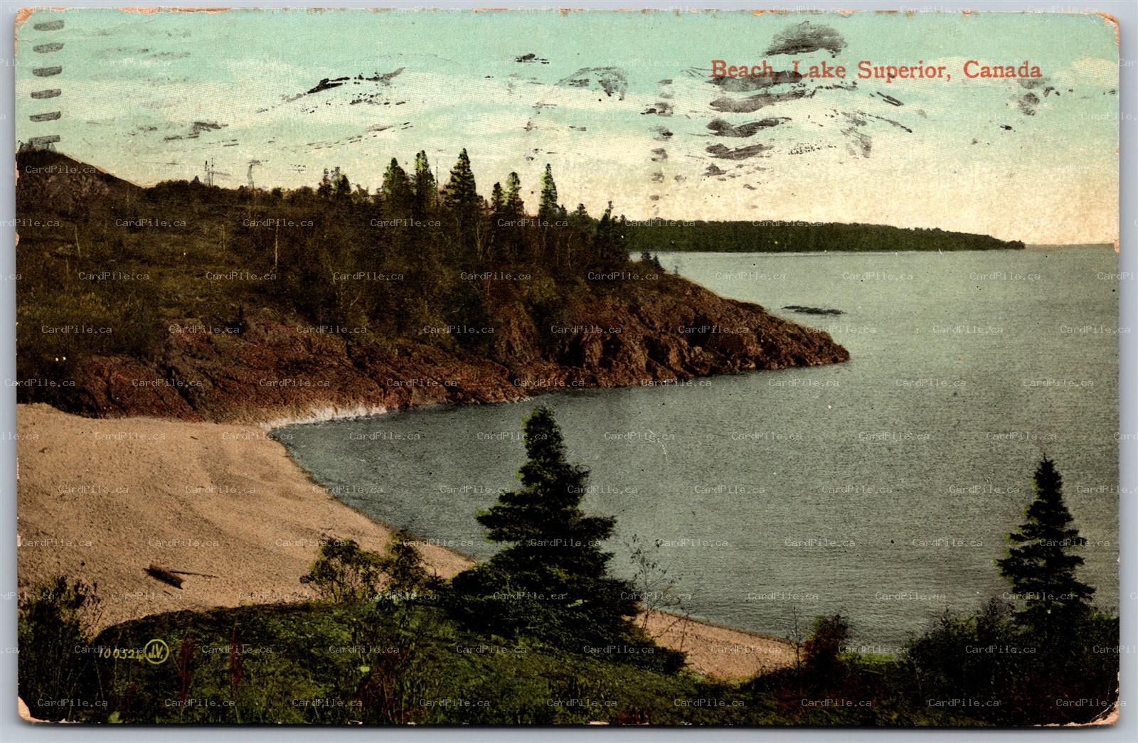 Postcard Lake Superior Ontario c1911 Beach Scenic View