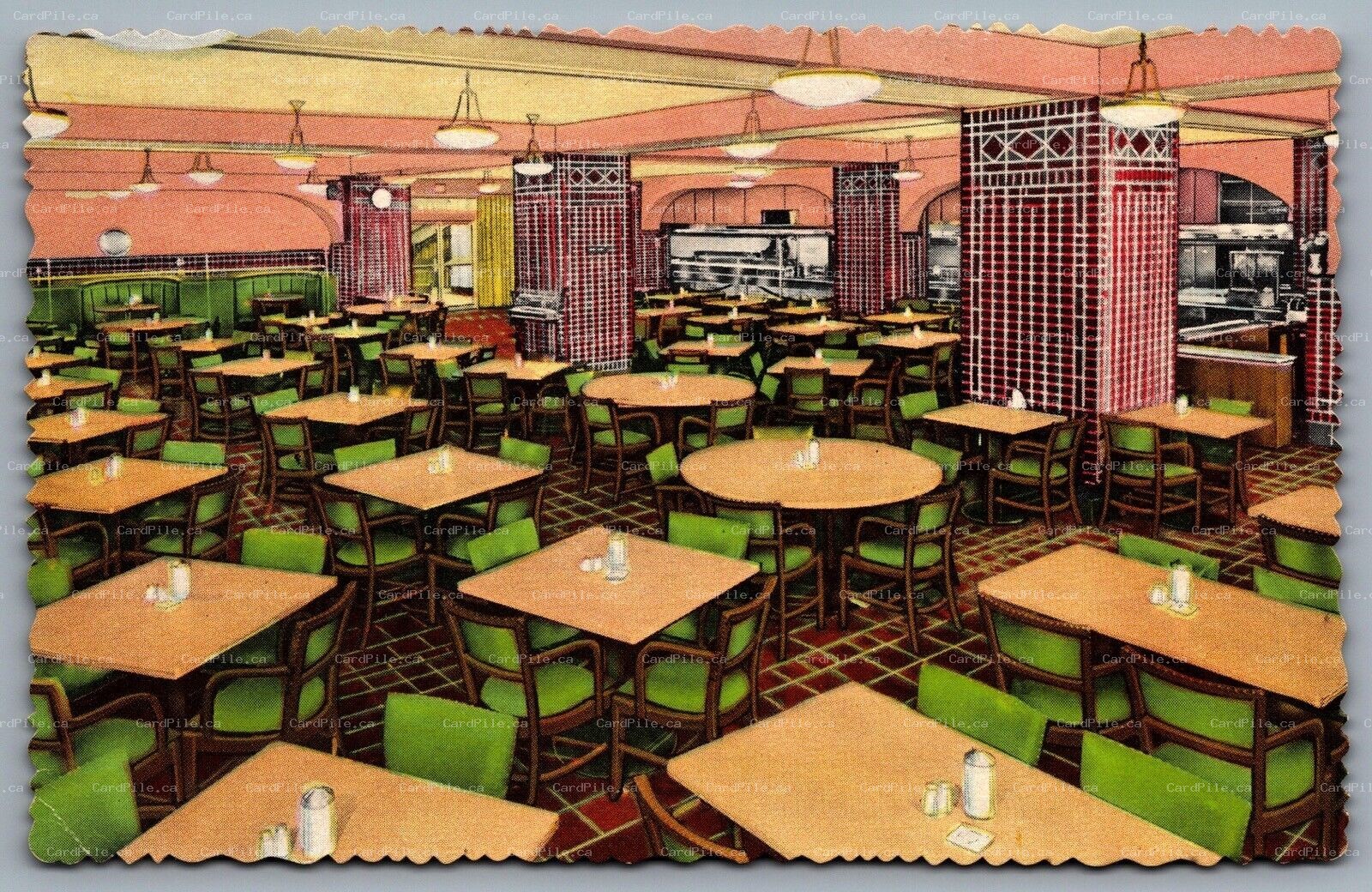 Postcard Chicago IL c1953 YMCA Hotel Cafeteria Interior View Wabash Ave