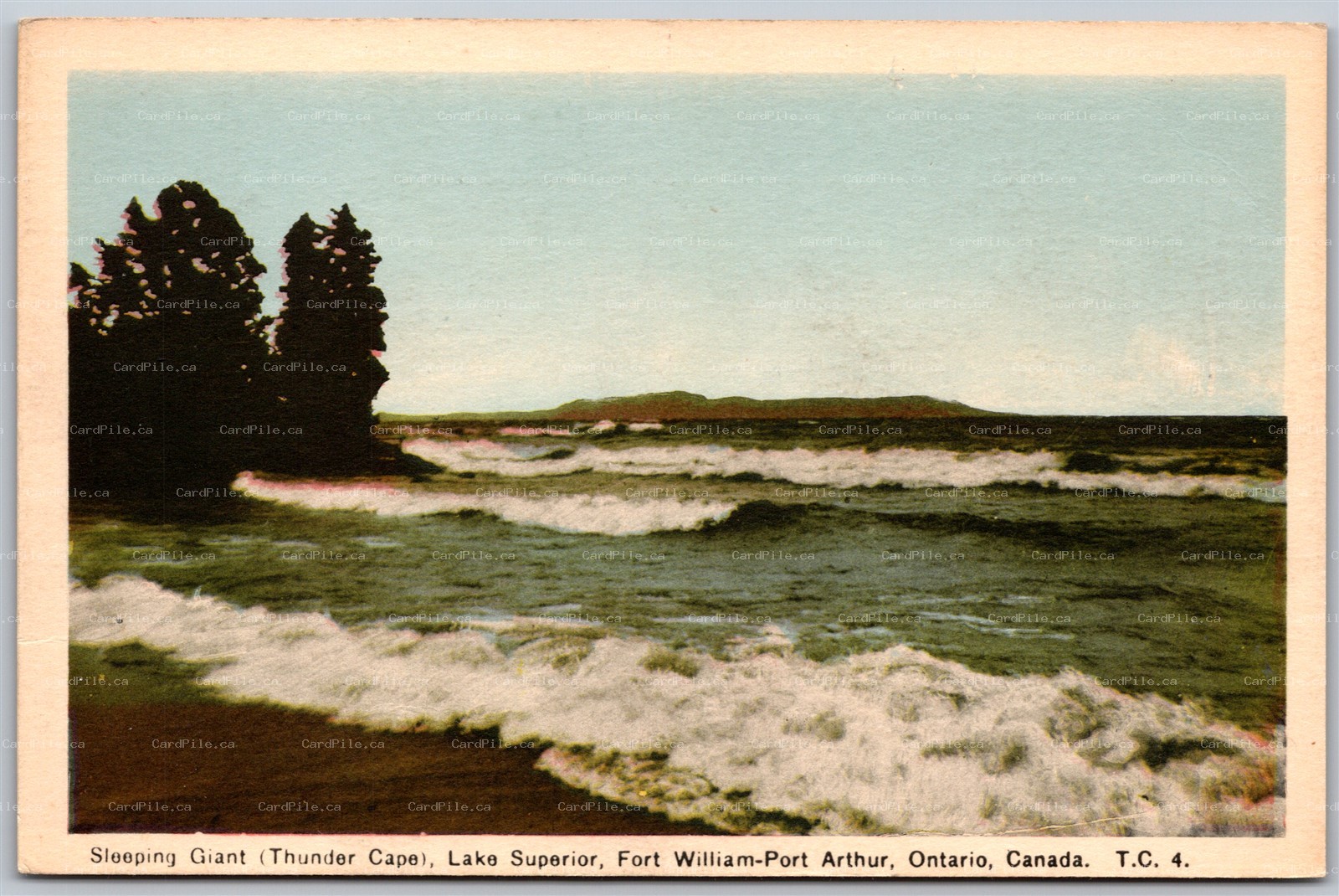 Postcard Lake Superior Ontario c1930s Sleeping Giant Thunder Cape by PECO