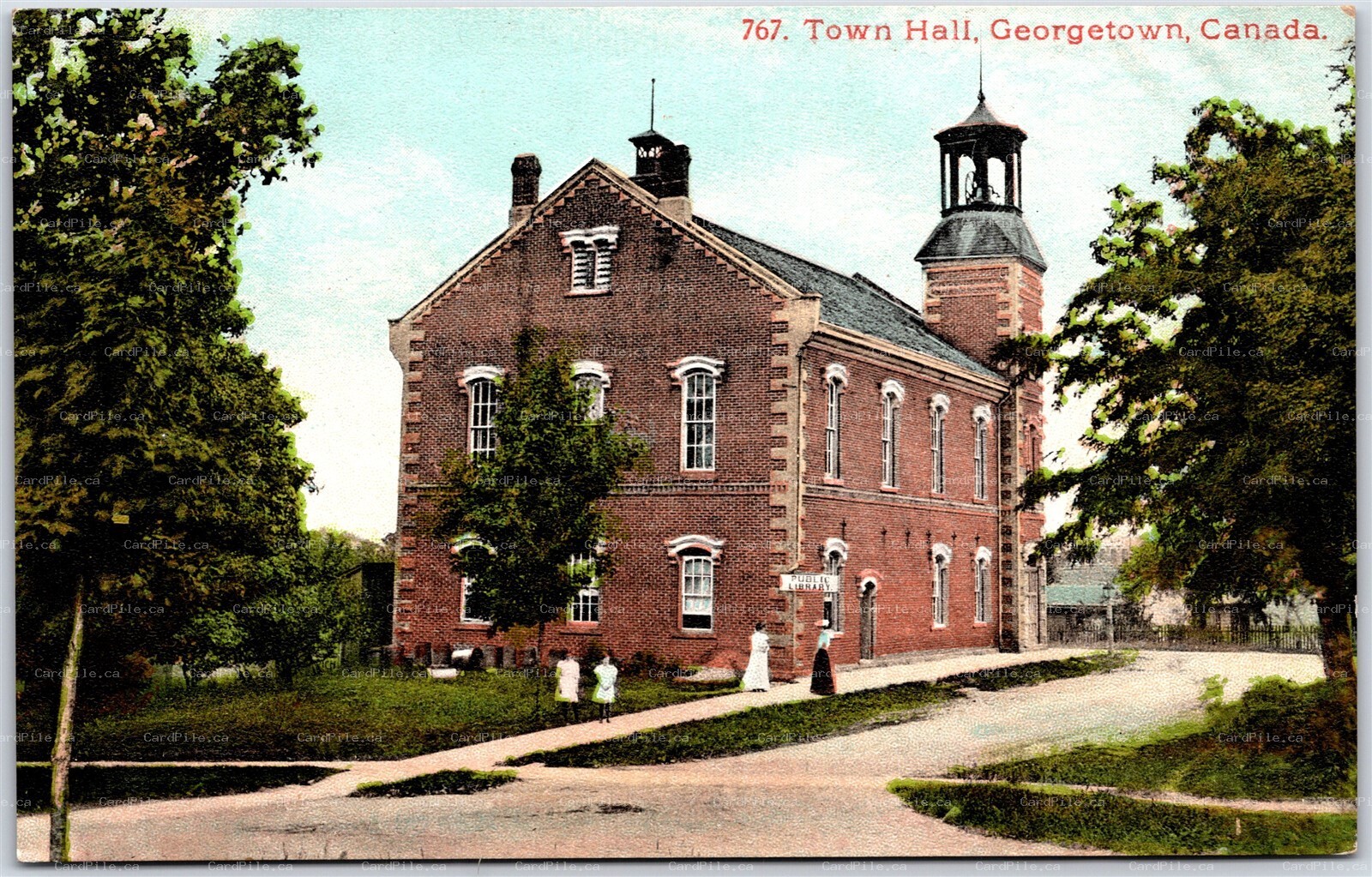 Postcard Georgetown Ontario c1910s Town Hall Halton Region by Stedman Bros