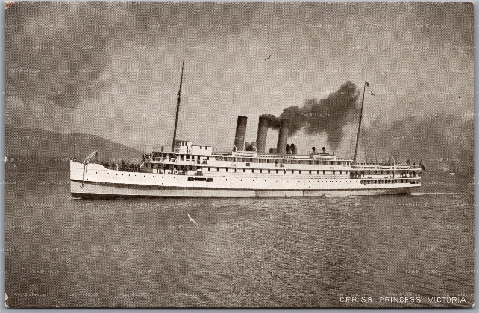 Postcard c1910s SS Princess Victoria Canadian Pacific Railway Sank March 1953