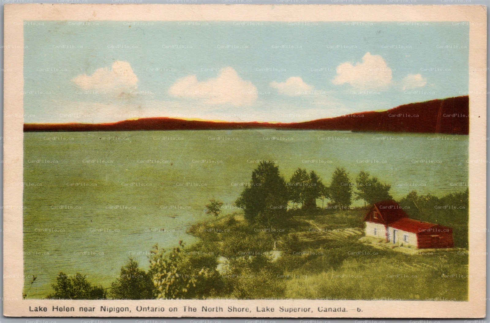 Postcard Lake Superior Ontario c1946 Lake Helen near Nipigon The North Shore RPO