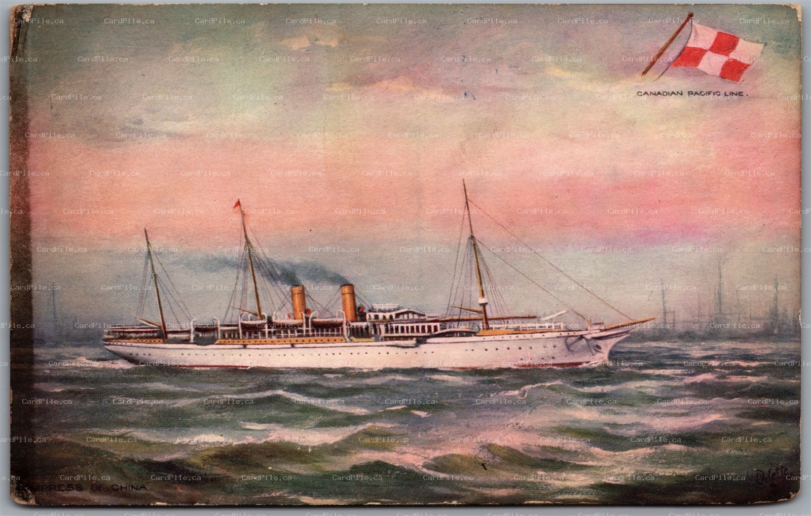 Postcard c1910s Canadian Pacific Empress of China Royal Mail Steamer