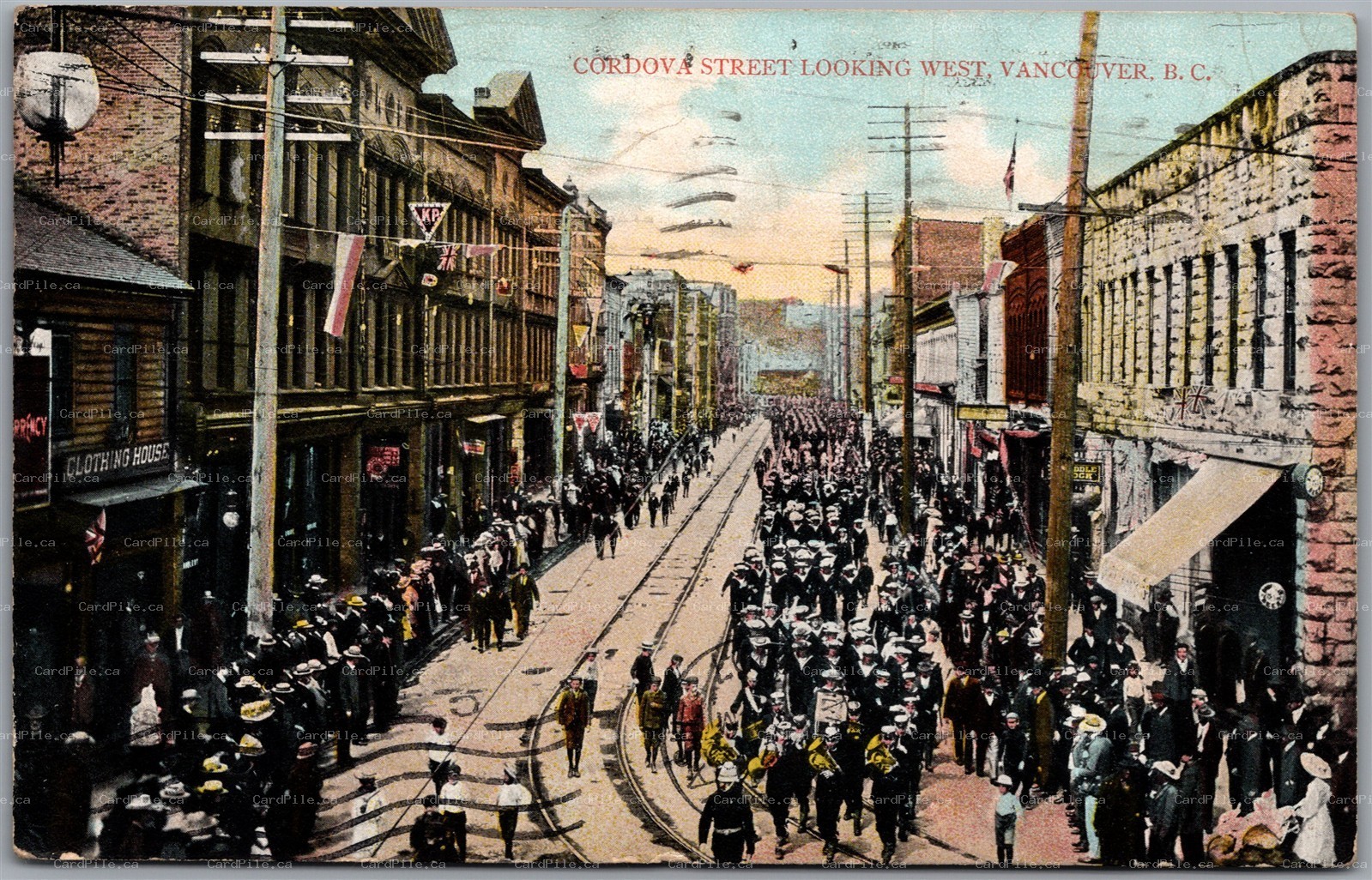 Postcard Vancouver British Columbia c1907 Cordova Street Looking West MacFarlane