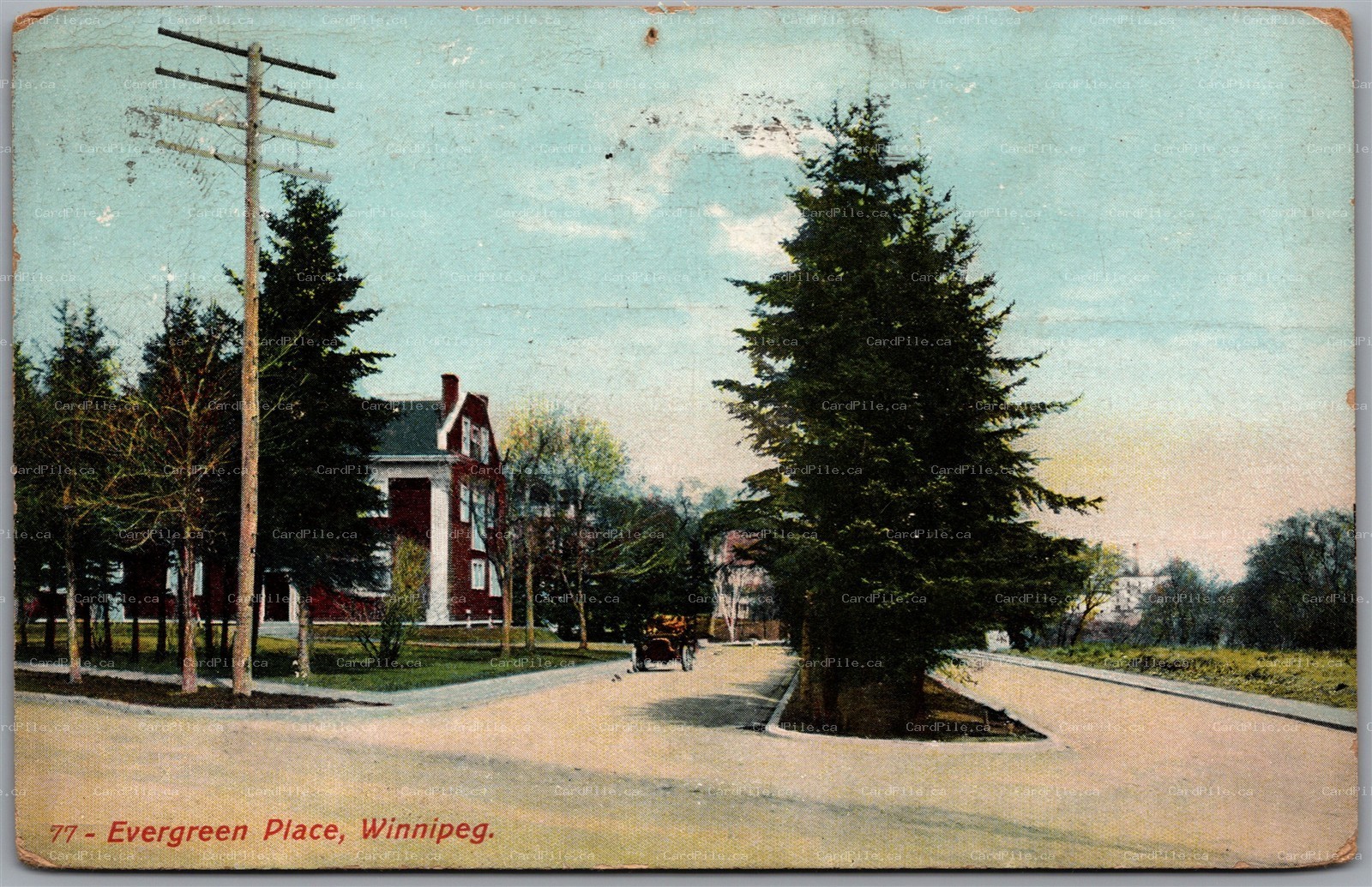 Postcard Winnipeg Manitoba c1909 Evergreen Place to Fortunes Rock Maine