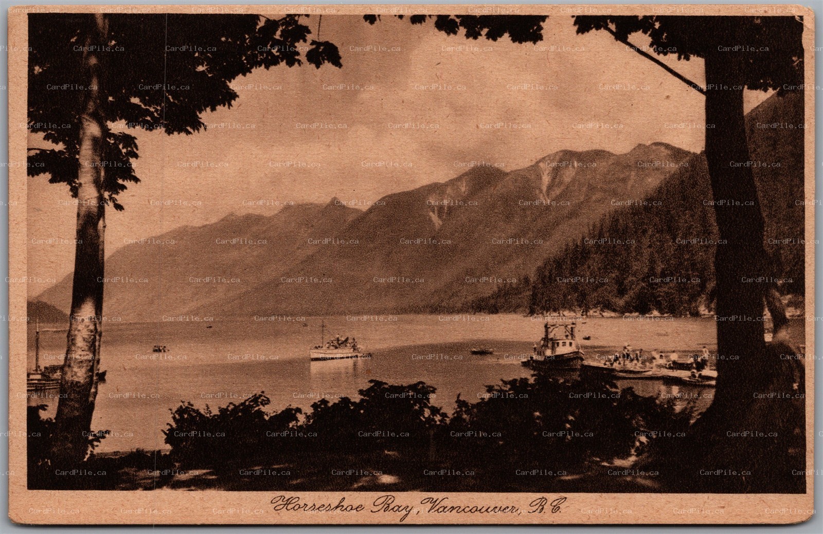 Postcard Vancouver British Columbia Horseshoe Bay Scenic View by Leonard Frank