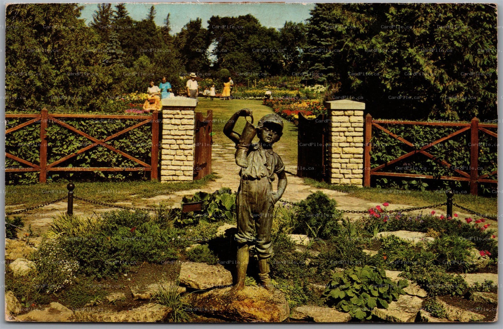 Postcard Winnipeg Manitoba c1973 Assiniboine Park the Boy with Leaky Boot