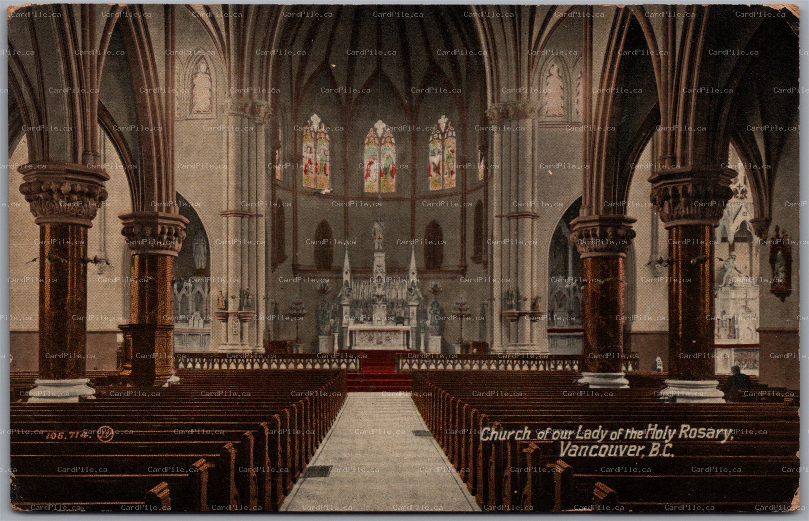 Postcard Vancouver British Columbia Church of our Lady of the Holy Rosary