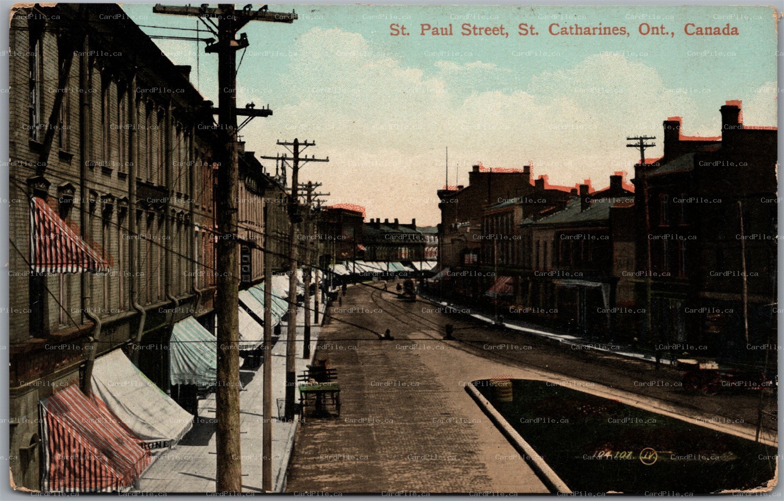 Postcard St. Catherines Ontario c1910s St. Paul Street