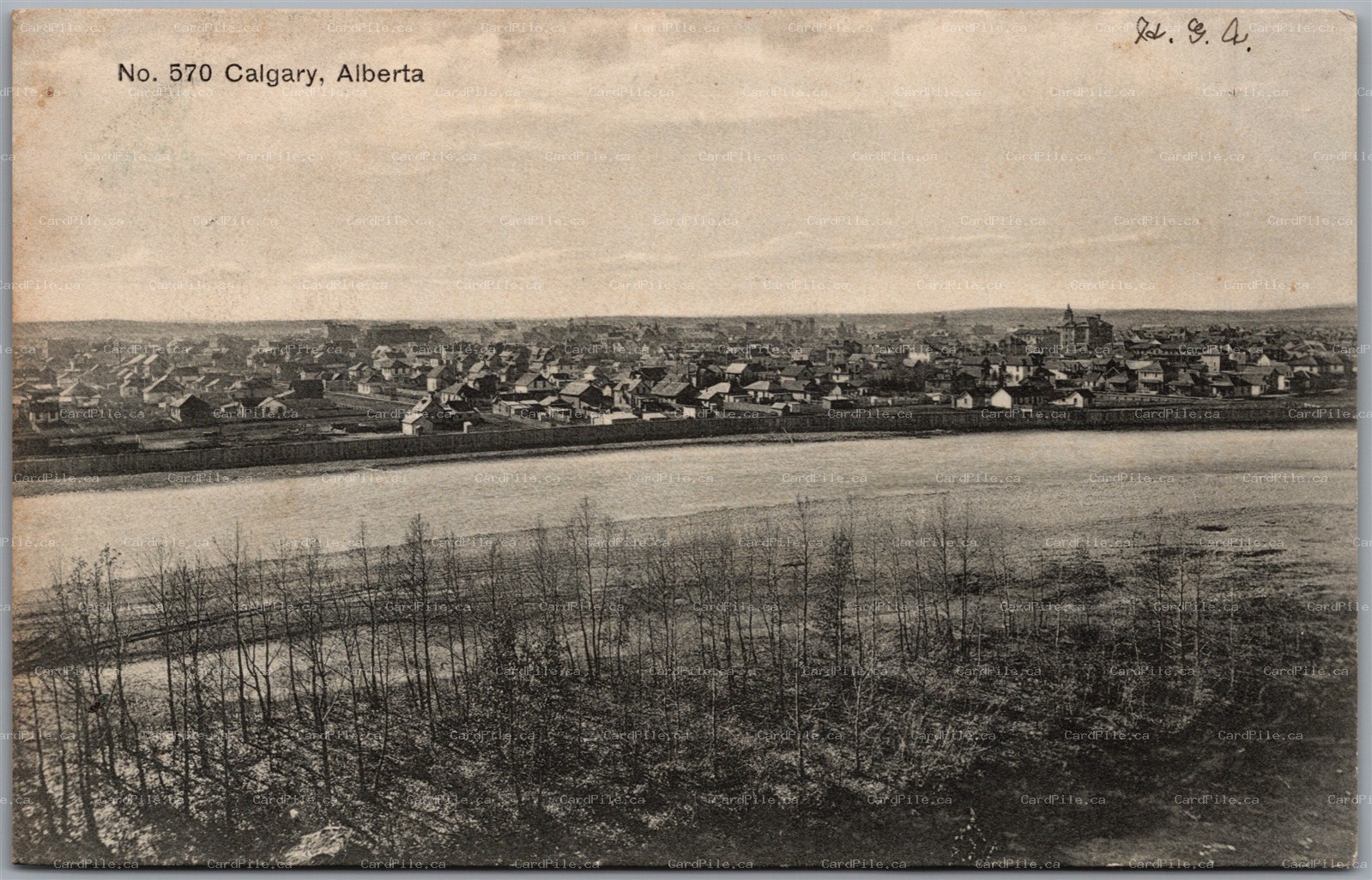 Postcard Calgary Alberta c1907 Scenic View Bow River