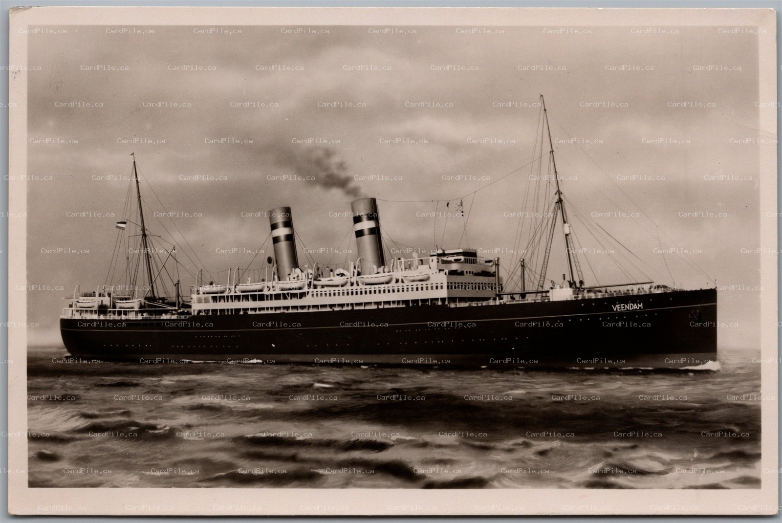 Postcard RPPC c1920s S.S. Veendam Passenger Steamship Transatlantic Liner
