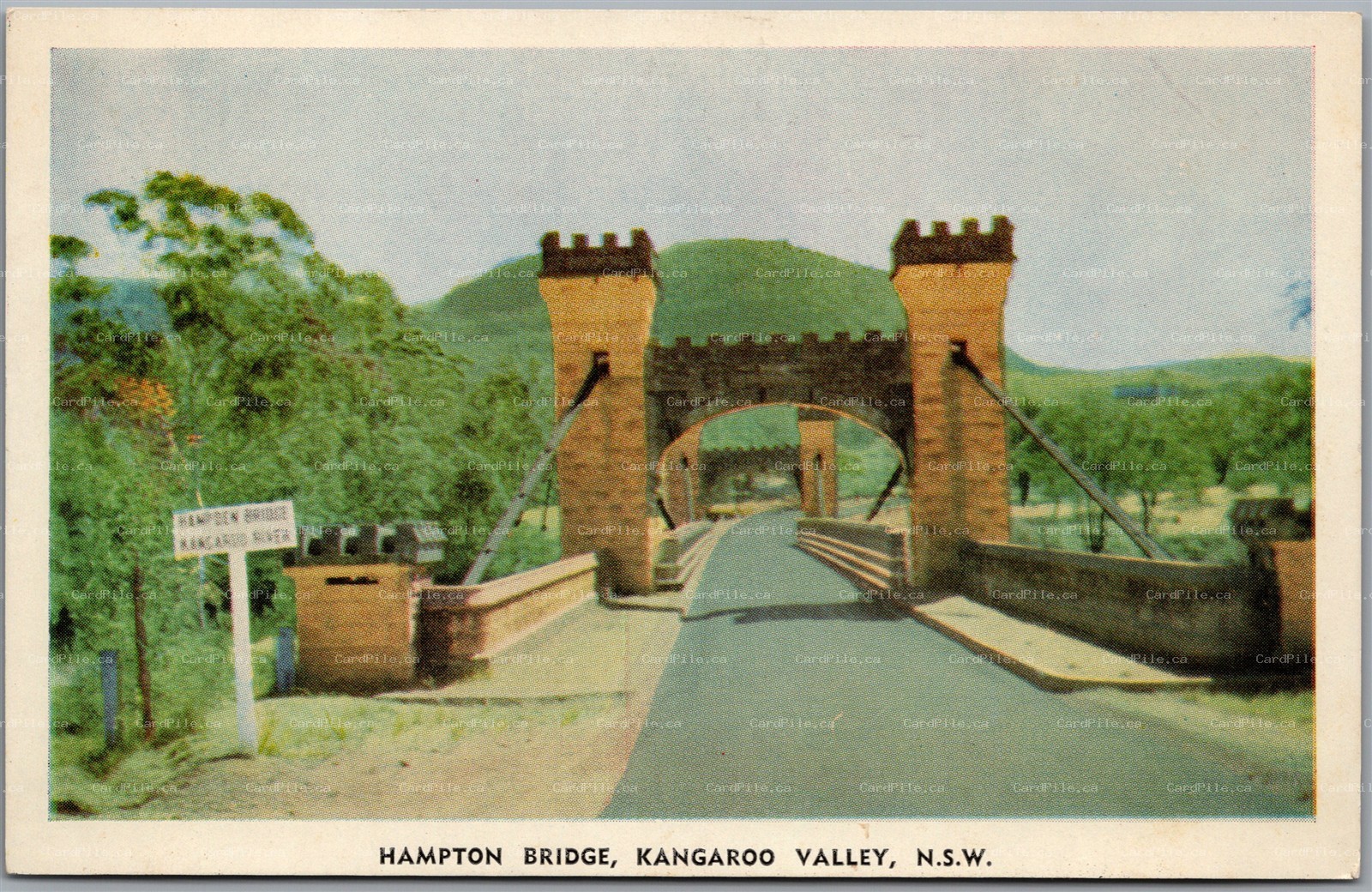 Postcard Kangaroo Valley New South Wales Australia c1950 Hampton Bridge