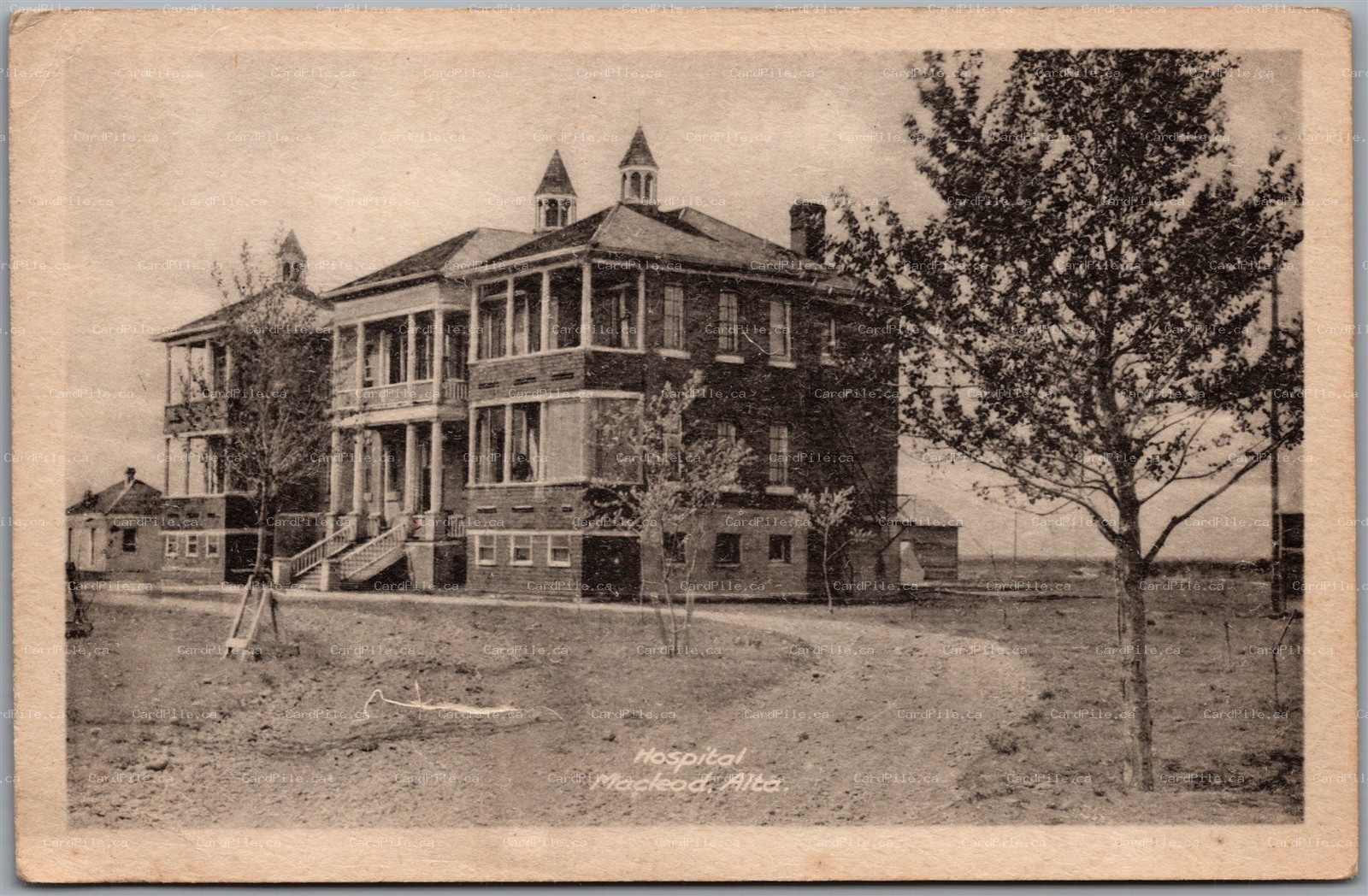 Postcard Macleod Alberta c1910s Hospital by Heliotype