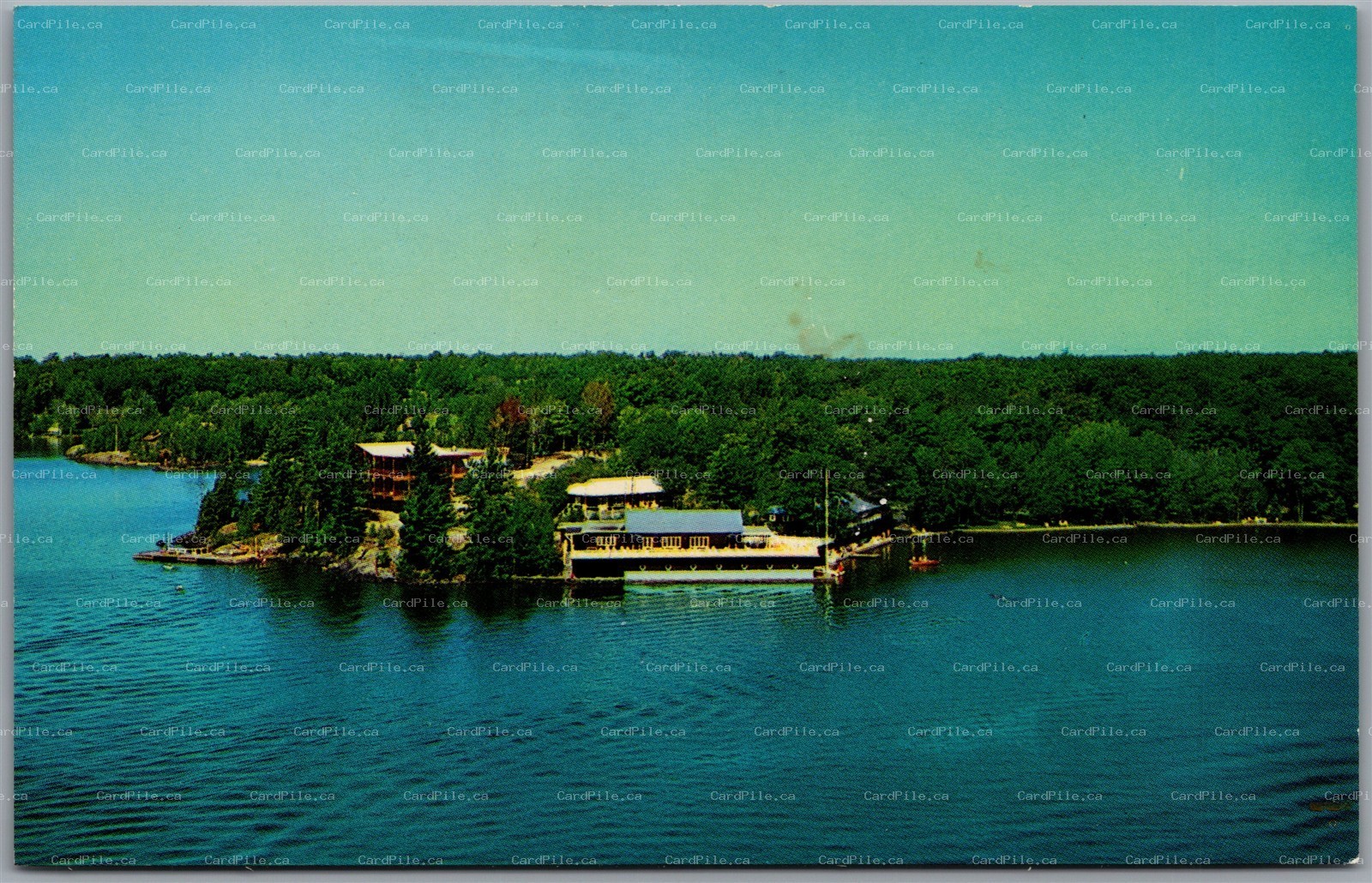 Postcard Gravenhurst Ontario Aerial View Muskoka Sands Inn Marine Cottages Beach