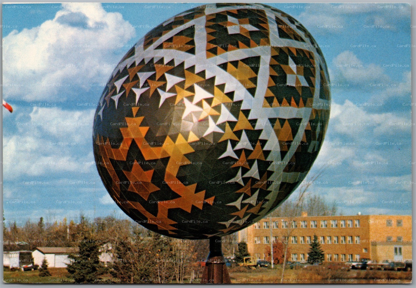 Postcard Vegreville Alberta World's Largest Pysanka Ukrainian Easter Egg RCMP