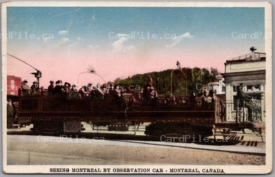Postcard Montreal Quebec Seeing Montreal By Observation Car