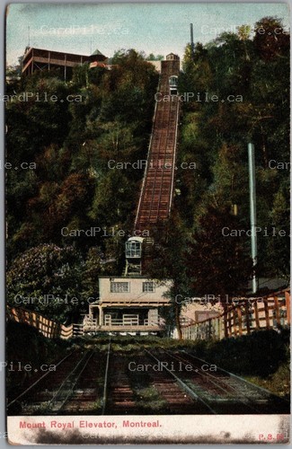 Postcard Montreal Quebec c1906 Mount Royal Elevator Funicular Railway