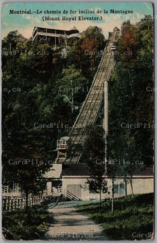 Postcard Montreal Quebec 1919 Mount Royal Incline Elevator Railway to MA *as is*