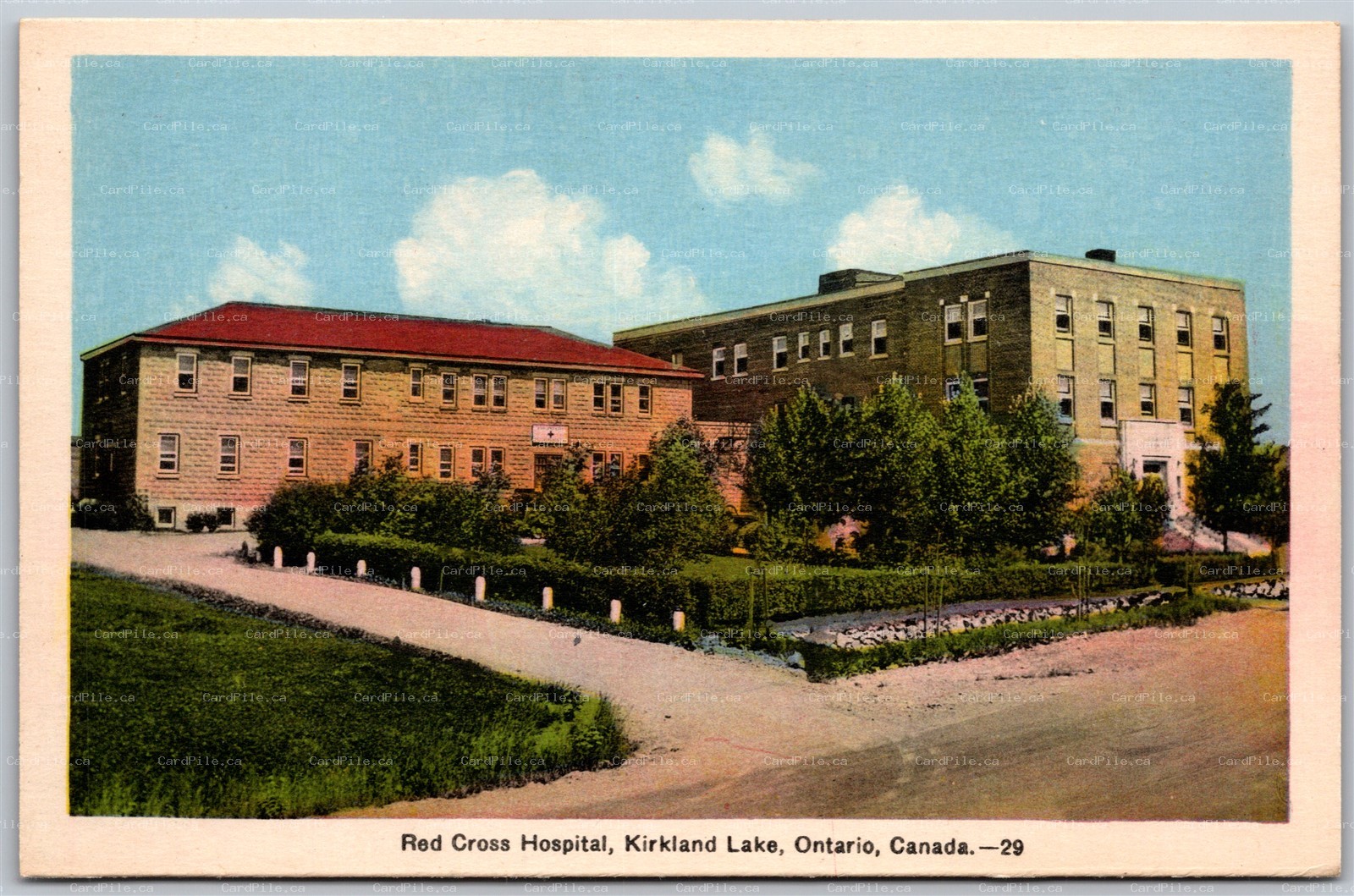 Postcard Kirkland Lake Ontario c1930s Red Cross Hopsital Timiskaming by PECO