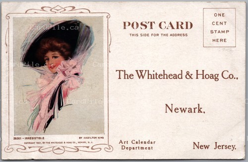 Postcard Newark New Jersey c1907 King Whitehead & Hoag Irresistible Hamilton Ad