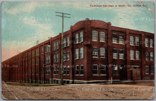 Postcard Orillia Ontario 1912 Tudhope Carriage & Motor Co. Factory *as is*
