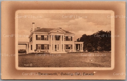 Postcard Cobourg Ontario c1916 Ravensworth Mansion Northumberland County