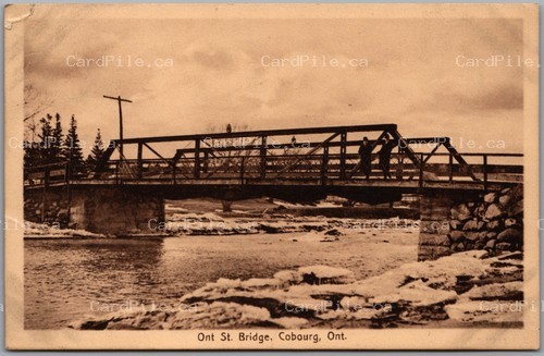 Postcard Cobourg Ontario c1916 Ont St. Bridge River Ice by ISC Picton