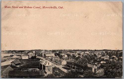 Postcard Merrickville Ontario c1905 Main Street Rideau Canal