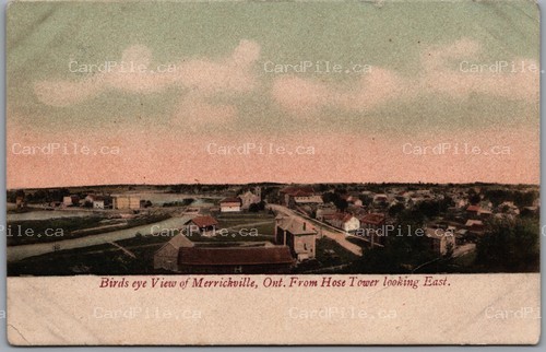 Postcard Merrickville Ontario c1905 Birds Eye View From Hose Tower East
