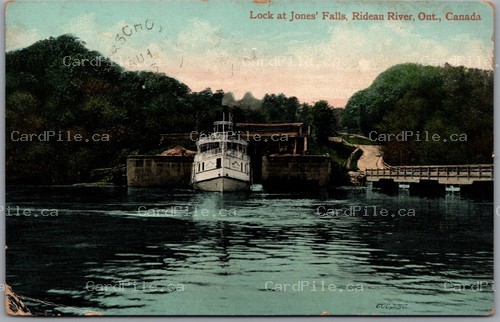 Postcard Split Ring Cancels c1913 Verschoyle, Morton and Jones Falls Ontario