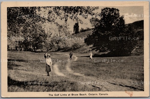 Postcard Bruce Beach Ontario 1937 The Golf Links Lake Huron CDS Kincardine ONT