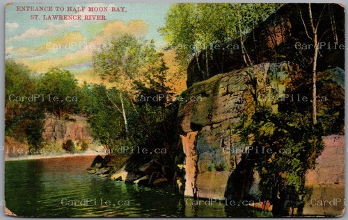 Postcard Half Moon Bay Ontario c1907 Split Ring Cancel Delta ONT