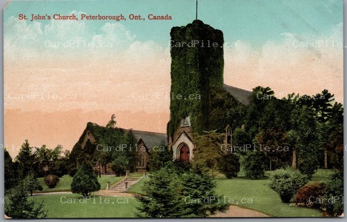 Postcard Peterborough Ontario St. John's Church *as is*